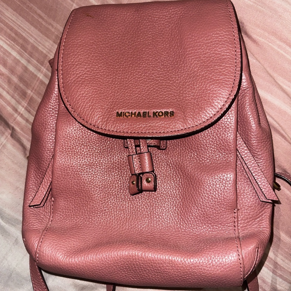 MK RILEY pink leather backpack